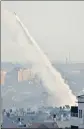  ?? REUTERS ?? RETALIATIO­N: A rocket is fired from Gaza towards Israel on Tuesday.