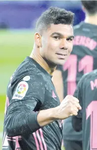  ?? - AFP photo ?? Casemiro celebrates after scoring the winning goal against Real Valladolid FC.