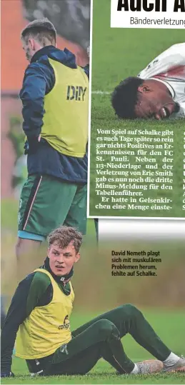  ?? ?? David Nemeth plagt sich mit muskulären Problemen herum, fehlte auf Schalke.