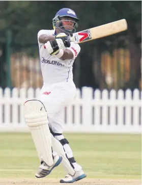  ?? Picture: Gallo Images ?? CENTURION. Cape Cobras all-rounder Aviwe Mgijima struck 117 against the Knights in the Sunfoil Series in Bloemfonte­in yesterday to help his side hang on for a draw.