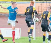  ?? ?? Leon King’s header finds the net for Rangers B against Berwick