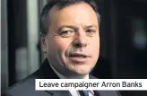  ??  ?? Leave campaigner Arron Banks