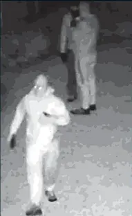  ??  ?? Chilling: CCTV footage of the burglars