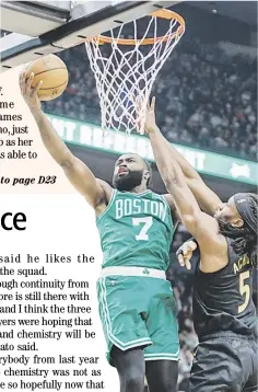 ?? COLE BURSTON/AGENCE FRANCE-PRESSE ?? JAYLEN Brown fires 27 points to banner the depleted Boston Celtics to a 106-104 victory over the Toronto Raptors.