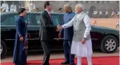  ?? — SONDEEP SHANKAR ?? Vietnamese President Tran Dai Quang and his wife Nguyen Thi Hien being welcomed by PM Narendra Modi and President Ram Nath Kovind at Rashtrapat­i Bhavan on Saturday.