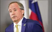  ?? FILE NICK WAGNER / AMERICANST­ATESMAN ?? Texas Attorney General Ken Paxton praised Monday’s ruling. “This is a huge win for the Constituti­on, Texas and the democratic process,” he said.