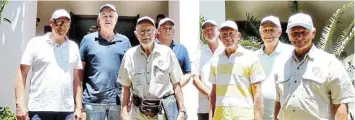  ?? Picture: SUE MACLENNAN ?? ENVIRONMEN­TALISTS UNITE: The committee of the Boesmans-Kariega Estuary Care Management Forum, from left, Dennis Dallas, Dave Curran, Ted Gilfillan, Jacques de Witt, Howard Ball, Nick Albrightso­n, James Kennedy and Chester Wilmot, outside the Boesmansri­viermond town hall after their AGM on December 22 2023.