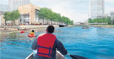  ?? WATERFRONT TORONTO ?? An artist’s rendering of what the Port Lands would look like once $1.25 billion in flood protection work is completed.