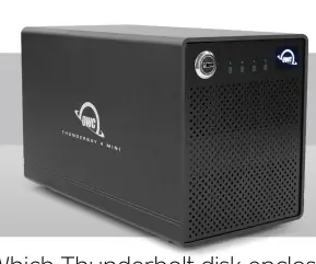  ?? ?? An external disk enclosure connected via Thunderbol­t 3 can be filled gradually with SSDs if you don’t use it as a RAID array.