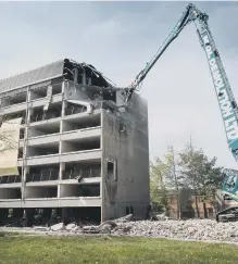  ??  ?? The start of demolition work at Hahnemann Court.