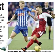  ??  ?? NATIONAL DUTY: Barrie McKay will be hoping to return to Rangers with a second cap to his name