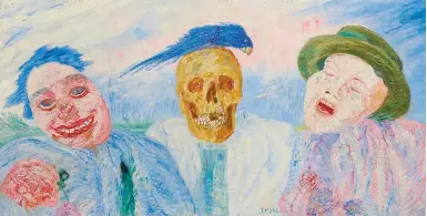  ?? ENSOR, JAMES/AUTVIS, BRASIL, 2018 ?? Satírico. Obra 'Du Rire Aux Larmes' é uma das várias de James Ensor que estão presentes na exposição