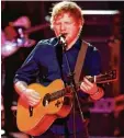  ?? Foto: dpa ?? Ed Sheeran singt sich mindestens einein halb Jahre lang um die Welt.