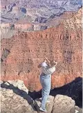  ?? VIA REDDIT ?? A user shared the Snapchat video of Katie Sigmond's golfing stunt at the Grand Canyon to the r/NationalPa­rk subreddit on Oct. 26.