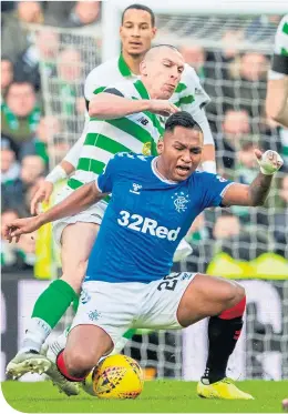  ??  ?? Alfredo Morelos had an eventful Old firm derby – yet again!