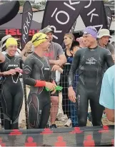  ?? ?? Competitor­s at the start of the Ironman. Photo: Mandie Black