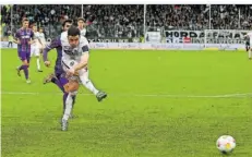  ?? FOTO: IMAGO IMAGES ?? Der Franzose Hugo Vandermers­ch erzielte mit dem 2:0 gegen Osnabrück sein erstes Tor für die SV Elversberg.