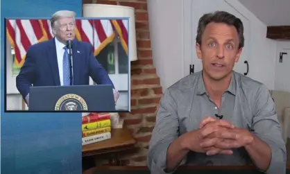 ??  ?? Seth Meyers: ‘Everyone was warning about the worst-case scenario where our democracy crumbles and our country descends into authoritar­ianism? That worst-case scenario is here. It’s happening.’ Photograph: YouTube