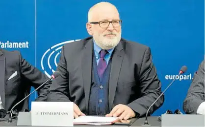  ?? Foto: Efe ?? Frans Timmermans, vicepresid­ente de la Comisión Europea.