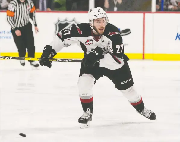  ?? — CHRIS RELKE ?? Teammates praise Giants defenceman Seth Bafaro for being a reliable defender who plays the game the right way.