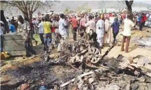  ??  ?? Properties destroyed in Oku Iboku area of Itu local government of Akwa Ibom State