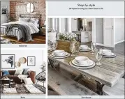  ?? WALMART VIA ASSOCIATED PRESS ?? Walmart’s online home shopping experience will let shoppers discover items based on their style. It also will offer design tips that will help shoppers pull items together.