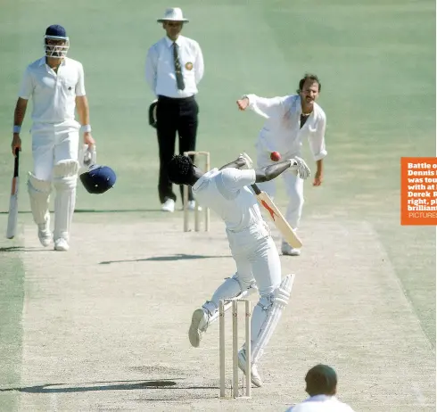  ?? PICTURES: Getty Images ?? Battle of wills: Dennis Lillee, left, was tought to deal with at Perth but Derek Randall, right, played brilliantl­y there