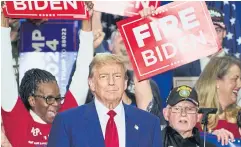  ?? BLOOMBERG ?? Former US President Donald Trump at a campaign event in Green Bay, Wisconsin, on Tuesday.