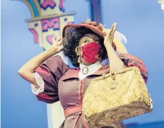  ?? COURTESY PHOTO ?? A face mask can’t slow down the irrepressi­ble Dolly Gallagher Levi (Shonda L. Thurman) in the Garden Theatre’s production of “Hello, Dolly!”