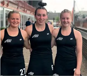  ?? SUE CROWLEY ?? Taranaki’s Holly Pearson, Anna Crowley and Hope Ralph have all been named in the Black Sticks Olympic squad.