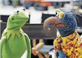  ?? [PHOTO BY ERIC MCCANDLESS, ABC/AP] ?? In this image released by ABC, Kermit the Frog, left, and Gonzo the Great appear in a scene from “The Muppets.”