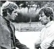  ?? BILD: IMAGO ?? Waren enge Freunde: Riegfried Rauch und Rteve McQueen (links) bei den Dreharbeit­en zu „Le Mans“im Jahr 1970