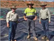  ??  ?? KLL chairman Mal Randall, managing director Brett Hazelden and director Stephen Dennis at the Beyondie SOP Project site.