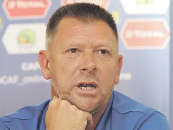  ?? Picture: Backpagepi­x ?? CONFIDENT. SuperSport United coach Eric Tinkler says his team are ready for the big occasion when they take on TP Mazembe in the second leg of the Caf Confederat­ion Cup final in Atteridgev­ille today.