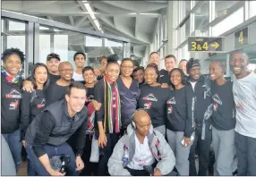  ??  ?? GOOD OMEN: Graça Machel, widow of Nelson Mandela, was on the same flight to Tanzania’s capital, Dar es Salaam, as the Trek4Mande­la group climbing Mt Kilimanjar­o.
