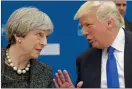  ??  ?? “Foul mood”: Mr Trump with Mrs May