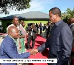  ?? ?? Former president Lungu with the late Kungo