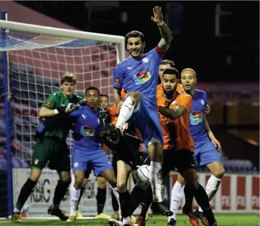  ?? Www.mphotograp­hic.co.uk ?? ●●Liam Hogan. Stockport County FC 2-1 Barnet FC. Vanarama National League. Edgeley Park. 16.3.21