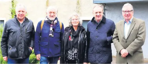  ?? ?? Vision Creative Crieff board member Jimmy Denholm, architect Fergus Purdie and board members Carol McGregor MBE, Jim McLaren MBE and John Mauchline