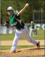  ?? BARRY BOOHER — FOR THE NEWS-HERALD ?? Lake Catholic’s Matthew Tierno delivers a pitch against NDCL.