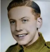  ??  ?? Right: Harry, aged 18, shortly before taking part in a daring D-Day mission