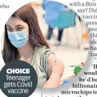  ??  ?? CHOICE Teenager gets Covid vaccine