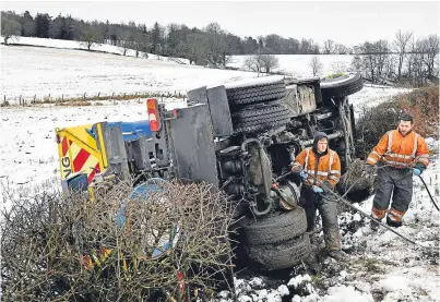  ?? Pictures: Getty Images. ?? Storm Doris caused chaos on the roads throughout Thursday.