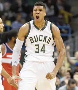  ?? ANSA ?? Il fenomeno greco Giannis Antetokoun­mpo, 21 anni, ala di Milwaukee