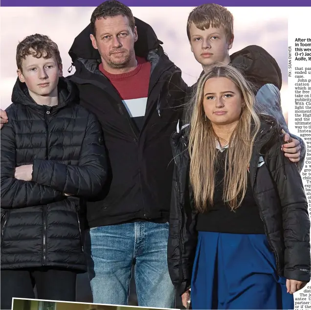  ?? ?? After the battle: John at home in Toomevara, Co Tipperary this week with his children (l-r) Jack, 13, Tommy, 15 and Aoife, 16.