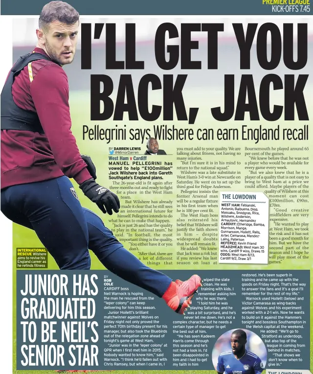  ??  ?? Wilshere aims to revive his England career as he refinds fitness