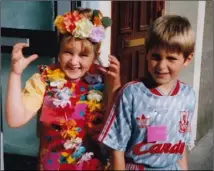  ??  ?? Summer of 1991: Dean back in Wexford, with his sister, Sheryl, on William Street.