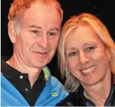  ??  ?? Pay row: McEnroe and Navratilov­a