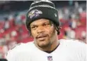  ?? ALEX MENENDEZ/AP ?? The Ravens would have five days to match any offer sheet star quarterbac­k Lamar Jackson signs, or they could let him walk and receive two first-round draft picks in exchange.