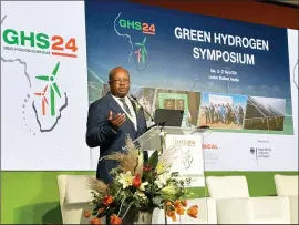  ?? Photo: NBC ?? National strategy… Namibia’s Green Hydrogen Council chairperso­n, Obeth Kandjoze, revealed that in a few months, Namibia will produce its first green hydrogen and green ammonia.